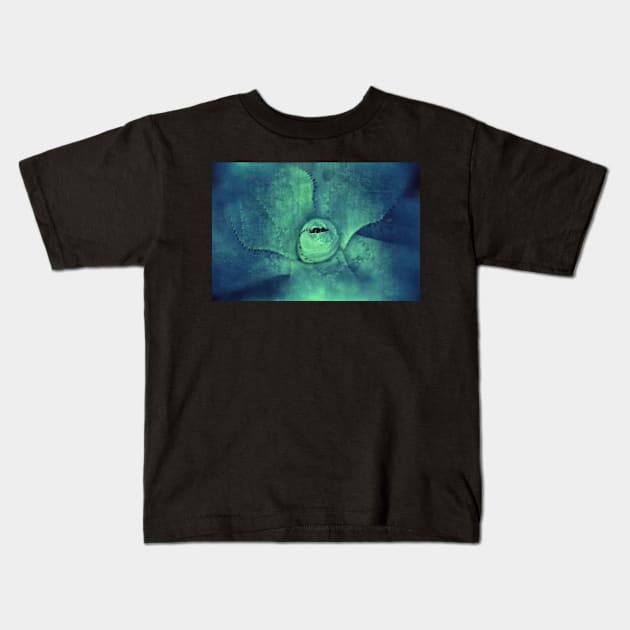 Succulent in Blues and Greens Kids T-Shirt by machare